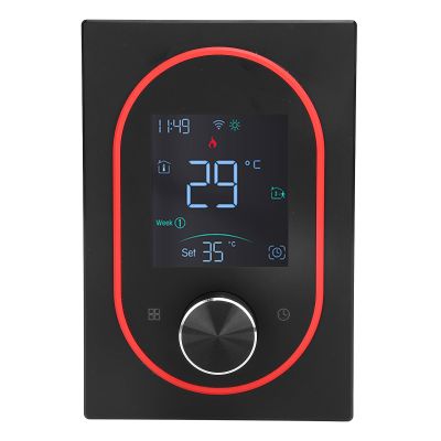 Smart Home Thermostat with Color LCD Touchscreen, Remote Control, App, Energy-Saving, AC 95–240 V, Programmable Knob Control (Standard Model #11)
