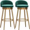 360° Swivel Bar Stools, Set of 2, with Backrests and Footrests view 1