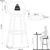 360° Swivel Bar Stools, Set of 2, with Backrests and Footrests view 3