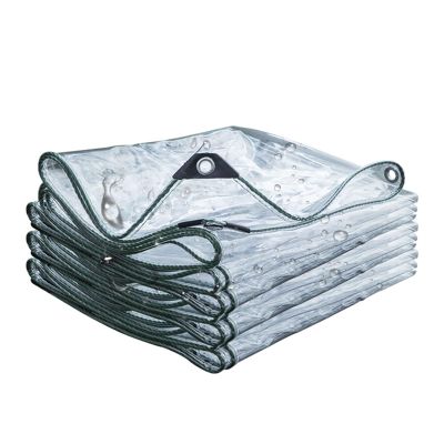 VagxTbs Transparent Waterproof PVC Cover with Grommets, 1 x 3 m