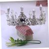 Healeved Elegant Bridal Crown, Silver-Tone Icicle Crystal Headpiece view 3