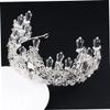 Healeved Elegant Bridal Crown, Silver-Tone Icicle Crystal Headpiece view 4