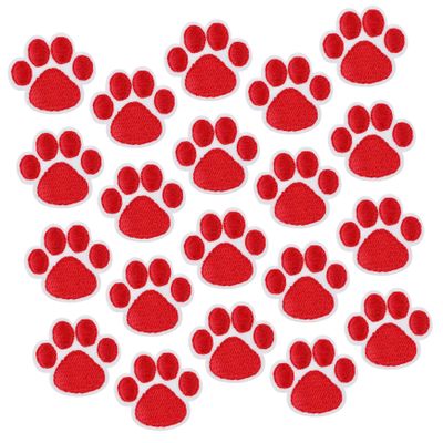 HOODANCOS 60-Piece Dog Paw Iron-On Patches, Self-Adhesive Embroidered Appliqués for Clothing, Bags and DIY Projects
