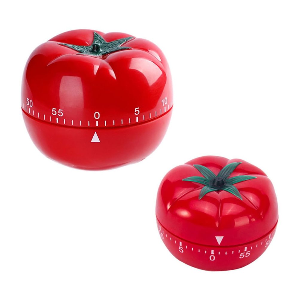 Mechanical Kitchen Timer, Tomato-Shaped, Red, PP
