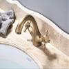 Double-Handle Bathroom Sink Faucet, Deck-Mount, Brass, Hot and Cold Water, Antique Brass view 3