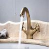 Double-Handle Bathroom Sink Faucet, Deck-Mount, Brass, Hot and Cold Water, Antique Brass view 4