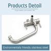 Wall-Mounted Kitchen Faucet, Double Handle, 304 Stainless Steel, Cold Water view 2