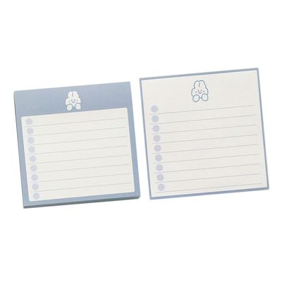 2-Piece Self-Adhesive Paper Notepad Set with Cartoon Designs