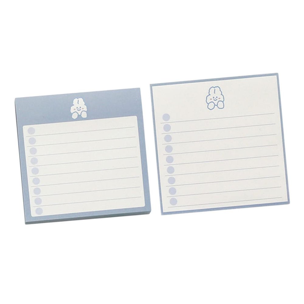 2-Piece Self-Adhesive Paper Notepad Set with Cartoon Designs
