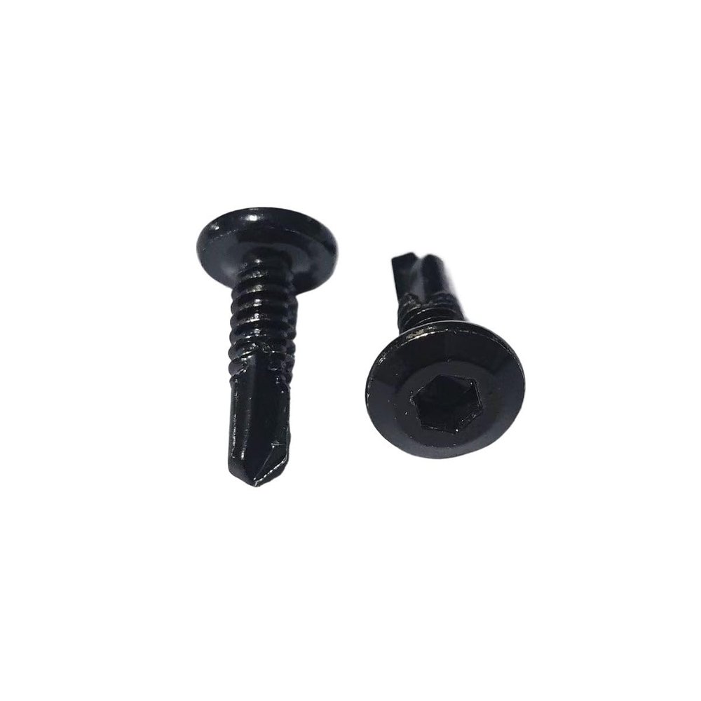 MXYDDP Automotive Screws and Bolts, Black 410 Stainless Steel Hex Socket Self-Drilling Screws, M5.5 x 35