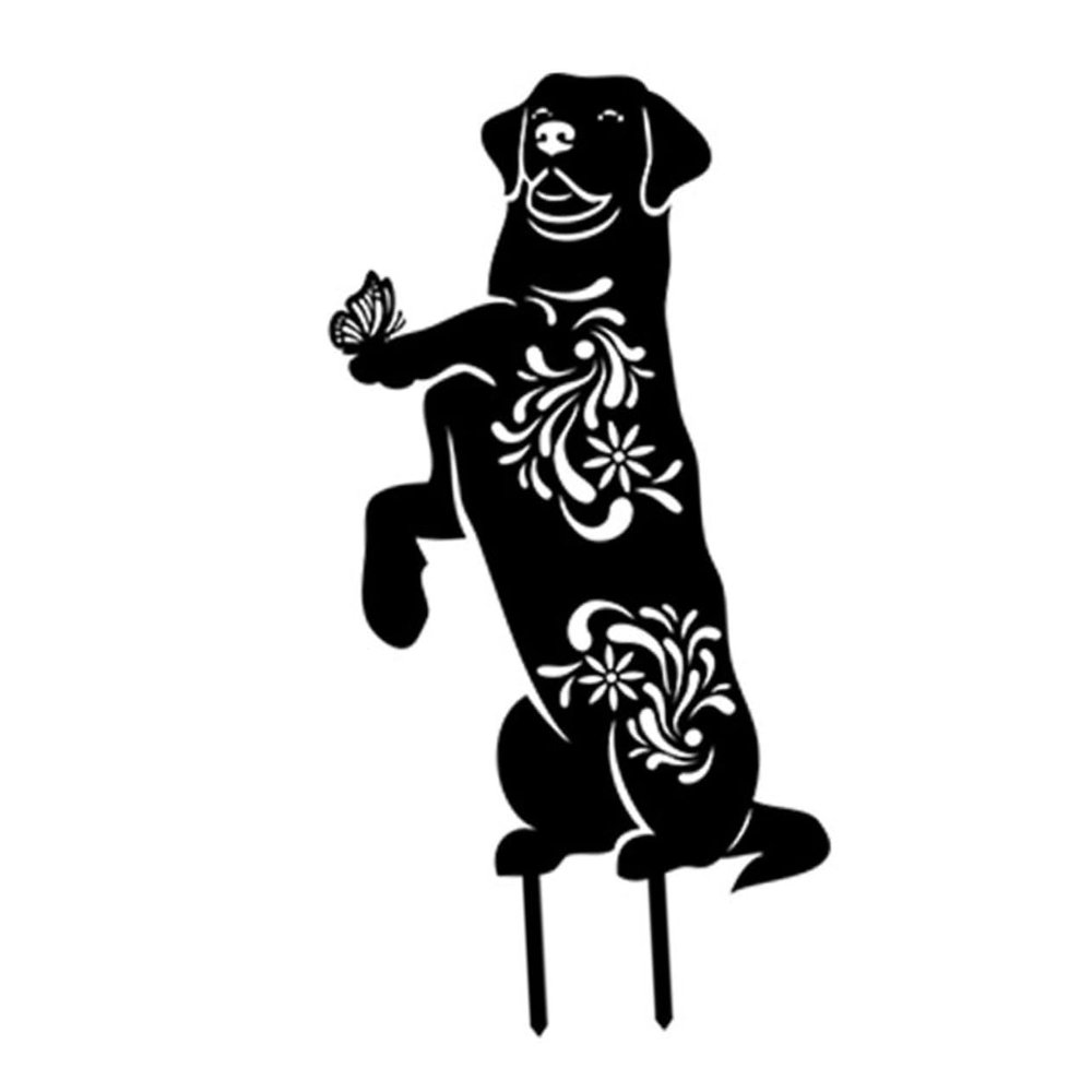 KITANDOVE Weather-Resistant Dog Garden Stake with Butterfly Design