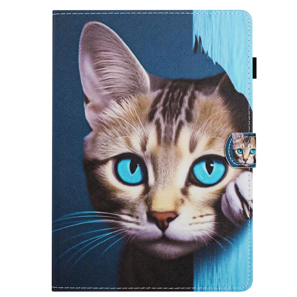 DayQiQiPu Case for Apple iPad 9th/8th/7th Gen 10.2", Blue-Eyed Cat Pattern, Blue