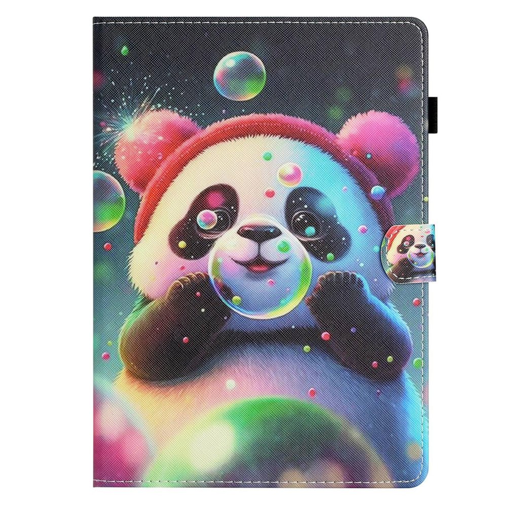 Generic DayQiQiPu PU Leather Case for Apple iPad Pro 11-inch (4th/3rd/2nd/1st Gen, 2022/2021/2020/2018), Bubble Panda Pattern, Flip Stand, Card Slots, Auto Sleep/Wake, 15