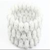 60 Round Pressed Glass Beads, Orange Fruit, White Silver Lined, 12 x 12 mm view 1