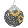 You Are My Sunshine Sunflower Printed Glass Christmas Tree Ornament view 1
