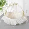 SKINPA Wedding Flower Girl Basket with Handle, Pink view 4