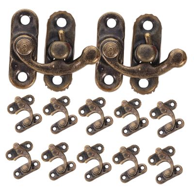 UKCOCO 20-Piece Vintage Cabinet Latches, Antique-Style Bronze-Colored, for Jewelry Boxes, Cabinets, Tool Boxes and Cases, Left