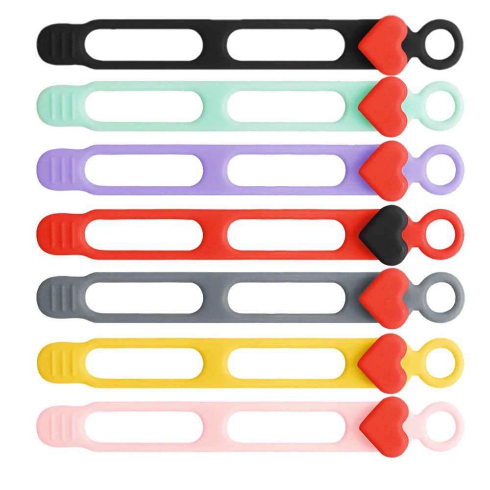 Heart-Shaped Reusable Silicone Cable Ties