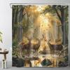 LB Autumn Forest Shower Curtain 240 x 175 cm (W x H), Deer in Trees view 1