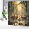 LB Autumn Forest Shower Curtain 240 x 175 cm (W x H), Deer in Trees view 3