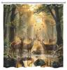 LB Autumn Forest Shower Curtain 240 x 175 cm (W x H), Deer in Trees view 4