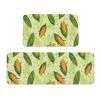 Vosery Kitchen Mats, 2-Piece Set, Green Leaves, Non-Slip and Washable view 1