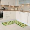 Vosery Kitchen Mats, 2-Piece Set, Green Leaves, Non-Slip and Washable view 2