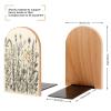 Bookends for Shelves, Heavy-Duty Book Holders with Botanical Engraving view 2