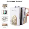 Bookends for Shelves, Heavy-Duty Book Holders with Botanical Engraving view 3
