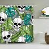 XHBYW Black Shower Curtain with Drop and Punk Skull Design, 80 × 180 cm / 180 × 200 cm view 3