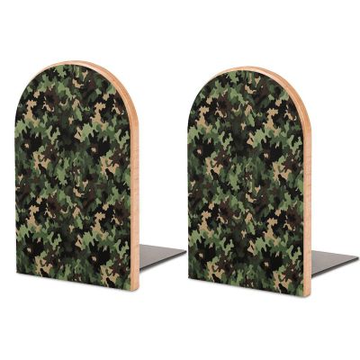 Heavy-Duty Bookends with Camouflage Print