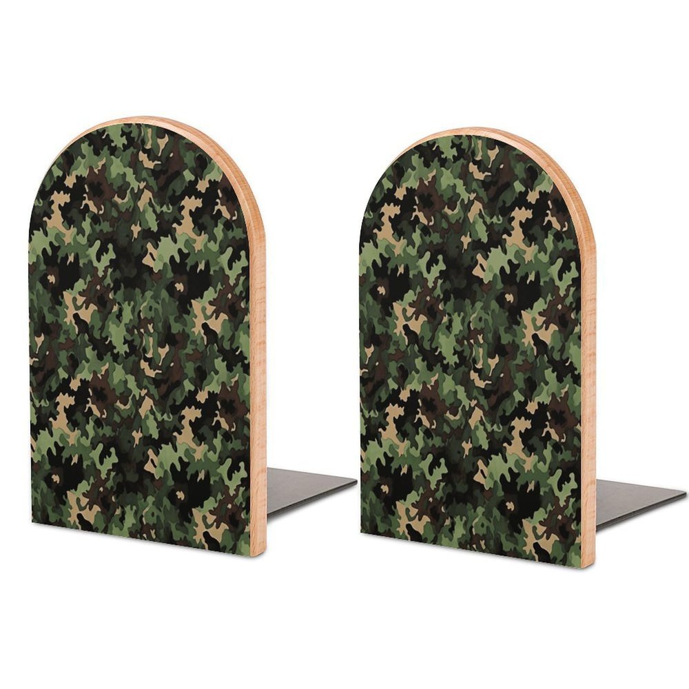 Heavy-Duty Bookends with Camouflage Print