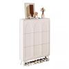 Modern White Shoe Cabinet with 3 Fold-Down Drawers, Narrow Shoe Organizer for Entryway, Hallway, or Bedroom (55 x 17 x 1) view 1