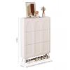 Modern White Shoe Cabinet with 3 Fold-Down Drawers, Narrow Shoe Organizer for Entryway, Hallway, or Bedroom (55 x 17 x 1) view 3