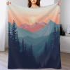 Romantic Flannel Throw Blanket with Mountain Sunrise, 40 x 50 in view 4