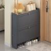 Modern Gray 3-Tier Shoe Cabinet, 70 cm Wide view 3