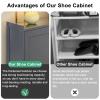 Modern Gray 3-Tier Shoe Cabinet, 70 cm Wide view 4