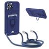 GoodcAcy Silicone Phone Case with Sliding Camera Cover and Strap for Samsung Galaxy A05, Blue view 1
