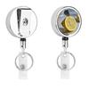Metal Retractable ID Badge Reel with Sliced Lemon Design view 1
