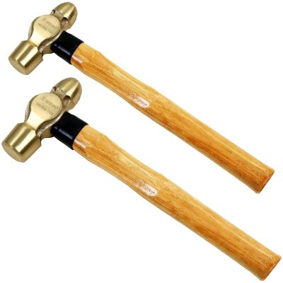WEDO 2-Piece Brass Ball-Peen Hammer Set, 453 g + 680 g, Forged, Corrosion-Resistant, DIN Standard