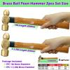 WEDO 2-Piece Brass Ball-Peen Hammer Set, 453 g + 680 g, Forged, Corrosion-Resistant, DIN Standard view 2