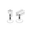 Aluminum Profile Hoof Joint Support with Foot Cup and Machine Screw, Fixed Nylon Foot Cup, D50 x M8 x 50 mm, M8 x 100 mm, M10 x 60 mm, M12 x 60 mm, M16 x 100 mm (M8 x 30) view 2