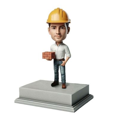 mydedor Custom Bobblehead, Personalized Handmade Clay Figurine from Photo, Male Worker Doll