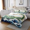 Loussiesd Kids’ Green Dragon Bedspread, 220 x 240 cm, Japanese Ukiyo-e Style view 3
