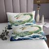 Loussiesd Kids’ Green Dragon Bedspread, 220 x 240 cm, Japanese Ukiyo-e Style view 4