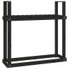 LXWKAI Black Firewood Rack, 110 x 35 x 108.5 cm, Solid Pine Wood view 2