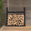 LXWKAI Black Firewood Rack, 110 x 35 x 108.5 cm, Solid Pine Wood view 3