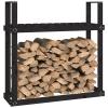 LXWKAI Black Firewood Rack, 110 x 35 x 108.5 cm, Solid Pine Wood view 4