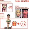 mydedor Custom Fitness Woman Bobblehead, Personalized Kneeling Female Figure with Muscles view 2