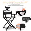 Extra-Tall Folding Makeup Artist Chair with Headrest, Portable Director's Chair, 136 kg Capacity view 4